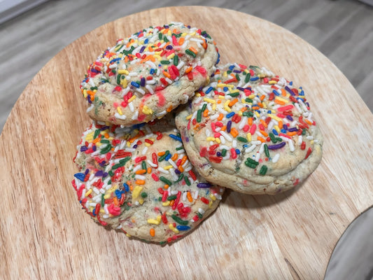 Giant white chocolate sprinkle cookies 6 ct