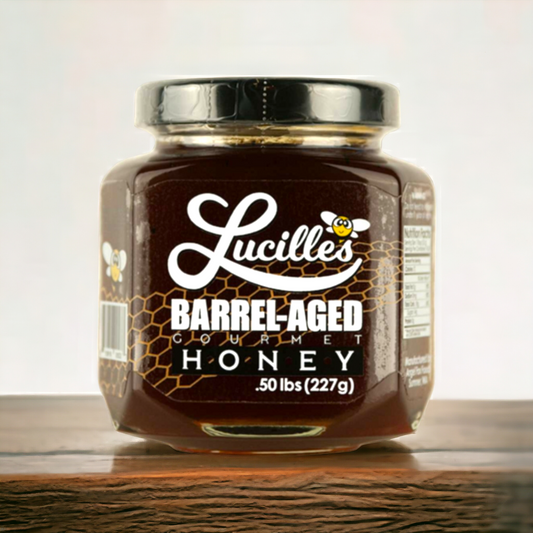 Lucille's barrel aged honey .50lb